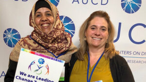 Hibo Omer and Marnie Morneault at the 2019 AUCD conference.