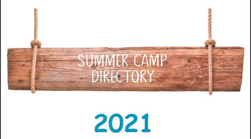 Camp swing made of brown wood and rope.