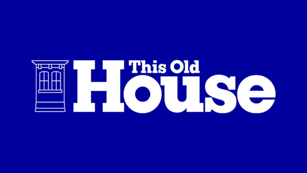 An illustration of a house with two windows and words that read 'This Old House' in white letters over a blue background.